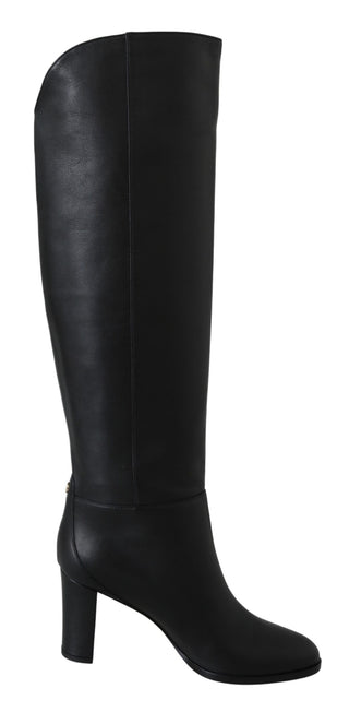 Jimmy Choo Elegant Black Calf Leather Heeled Boots - Ginchy