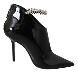Jimmy Choo Elegant Black Patent Heeled Boots - Ginchy
