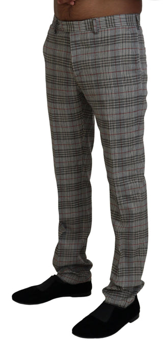 BENCIVENGA Gray Checkered Skinny Men Pants - Ginchy