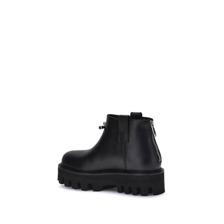 Alexander McQueen Black Calf Leather Bos Taurus Ankle Boots
