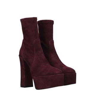 Stuart Weitzman Purple Leather Ankle Boots