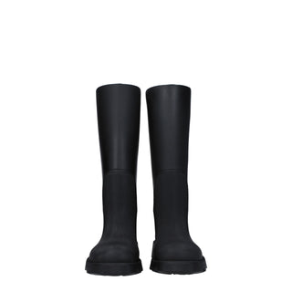 Burberry Black Cotton Rain Boots
