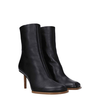 Jacquemus Black Leather Ankle Boots
