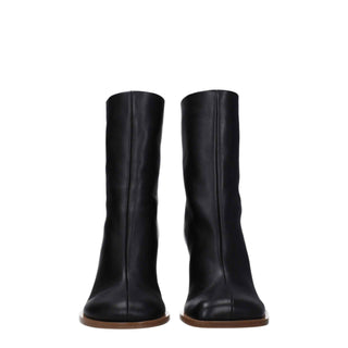 Jacquemus Black Leather Ankle Boots