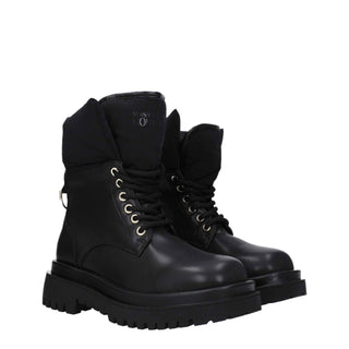 Versace Jeans Black Polyethylene Ankle Boots