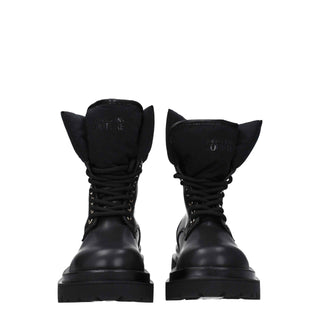 Versace Jeans Black Polyethylene Ankle Boots