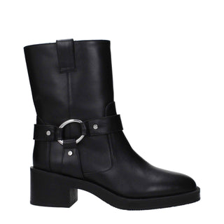 Stuart Weitzman Black Leather Ankle Boots