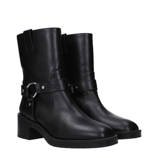 Stuart Weitzman Black Leather Ankle Boots