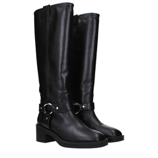 Stuart Weitzman Black Leather High Heel Boots