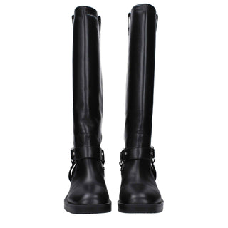 Stuart Weitzman Black Leather High Heel Boots