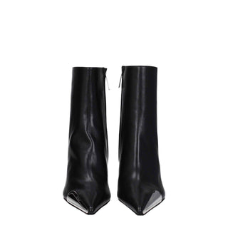 Off-White Black Leather Ankle Boots