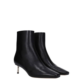 Off-White Black Leather Ankle Boots