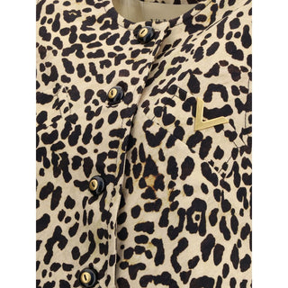 Valentino Multicolor Fleece Wool Sleveless Jacket
