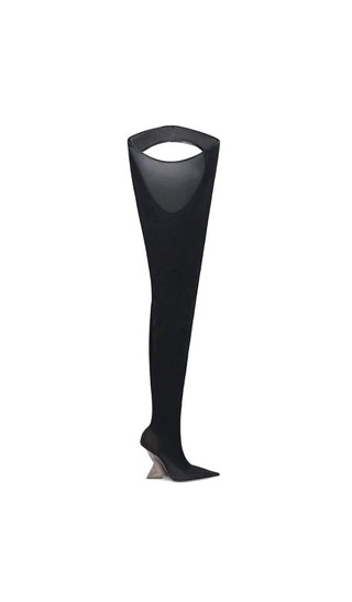 The Attico Black Fabric Over The Knee