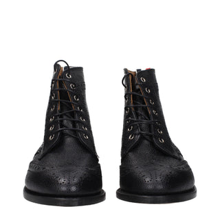 Thom Browne Black Leather Ankle Boots