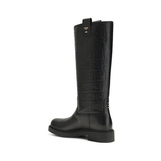 Fendi Black Calf Leather Bos Taurus Ankle Boots