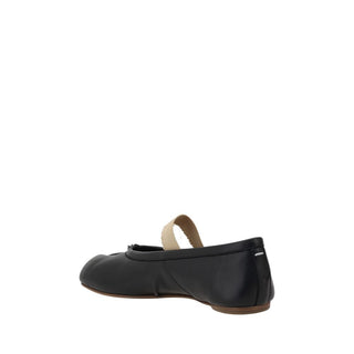 Margiela Black Calf Leather Bos Taurus Ballet Flats