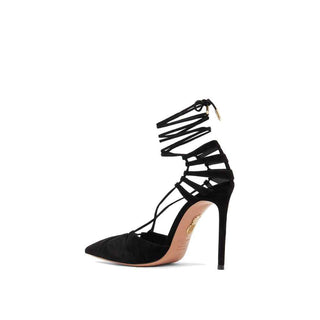 Aquazzura Black Calfskin Lace-Up
