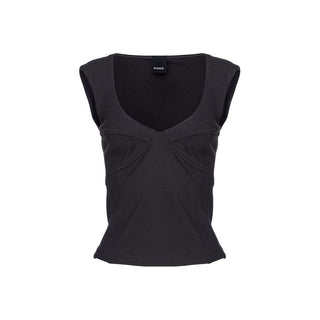 PINKO Black Nylon T-Shirt