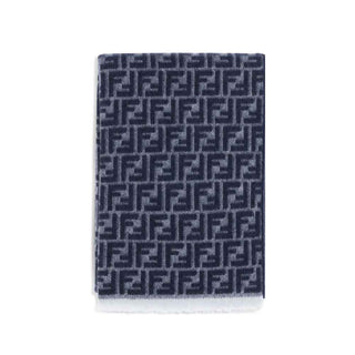 Fendi Blue Fleece Wool Scarf