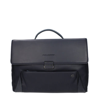 Piquadro Blue Leather Business And Laptop Bag