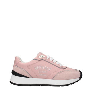 Versace Pink Leather Low Top Sneakers