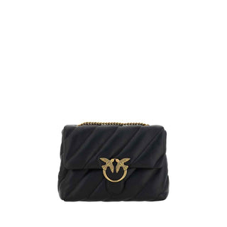 PINKO Black Leather Shoulder Bag