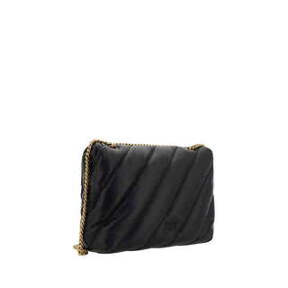 PINKO Black Leather Shoulder Bag