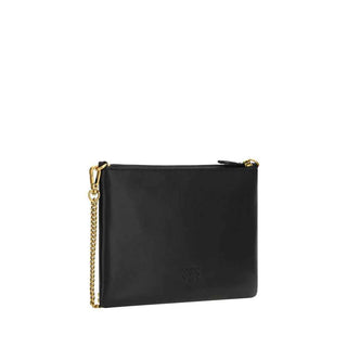 PINKO Black Leather Shoulder Bag