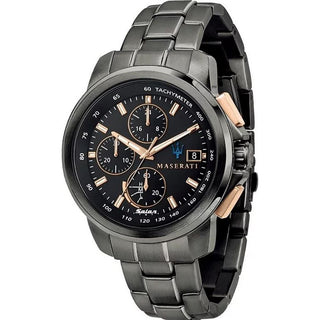 Maserati Black Stainless Steel Sport Watch