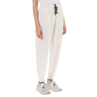 Brunello Cucinelli White Cashmere Athletic Pants