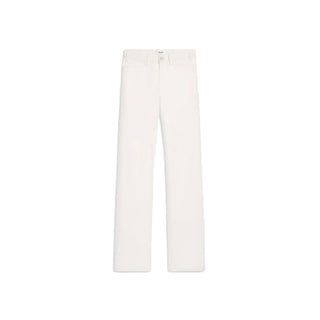 Celine White Cotton Straight-Leg Jeans