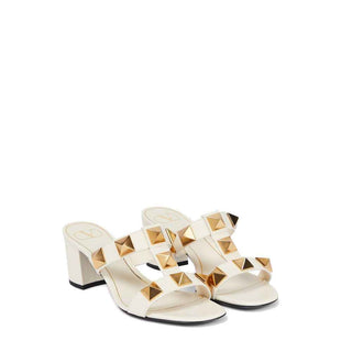 Valentino Garavani White Calfskin Platform Sandals