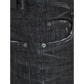 Dsquared² Black Cotton Slim Fit Jeans