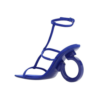 Salvatore Ferragamo Blue Calfskin Stiletto Heel Sandals
