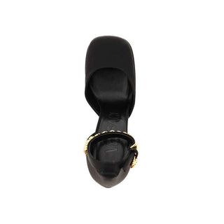 Versace Black Silk Platform Pumps