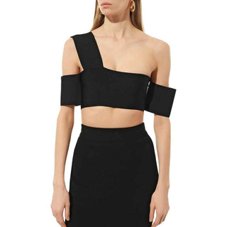 Alexander McQueen Black Elastane Tank Tops