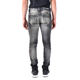 Balmain Black Cotton Skinny Jeans