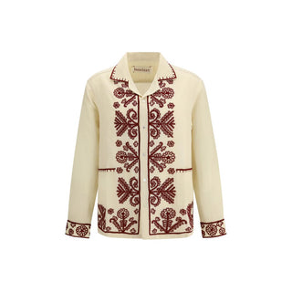 Baziszt Cream Hemp Pattern Shirt