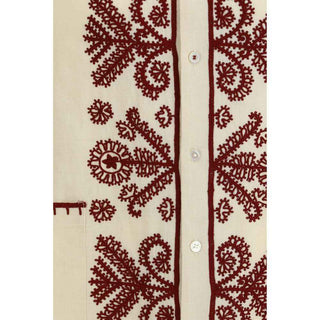 Baziszt Cream Hemp Pattern Shirt