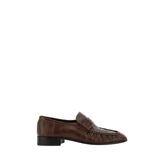 The Row Brown Calf Leather Bos Taurus Slip-On Loafers
