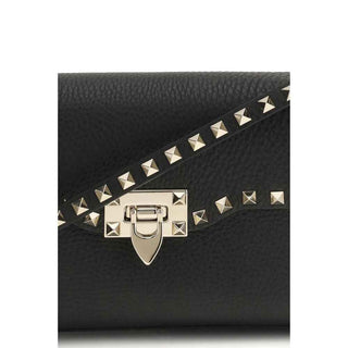 Valentino Garavani Black Calf Leather Bos Taurus Shoulder Bag
