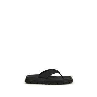 Prada Black Rubber Flip-Flop Sandals