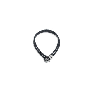 Versace Black Calf Leather Bos Taurus Bracelet