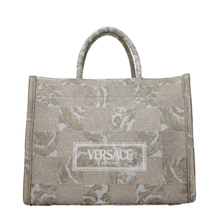 Versace Beige Fabric Handbag