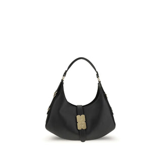 Ganni Black Calf Leather Bos Taurus Shoulder Bag