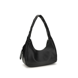 Ganni Black Recycled Leather Shoulder Bag