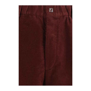 Fendi Bordeaux Cotton Casual Pants