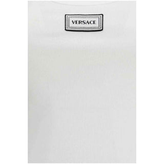 Versace White Cotton Tank Tops