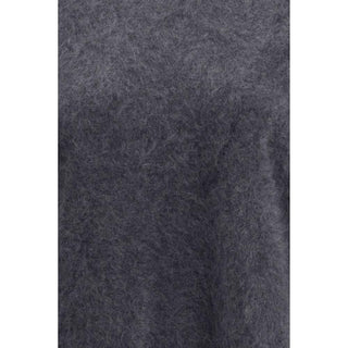 Lisa Yang Grey Cashmere Short Sleeve Sweater